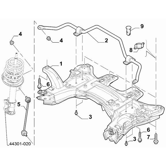 Jeep Renegade 2015-Present Front Suspension Torsion Bar