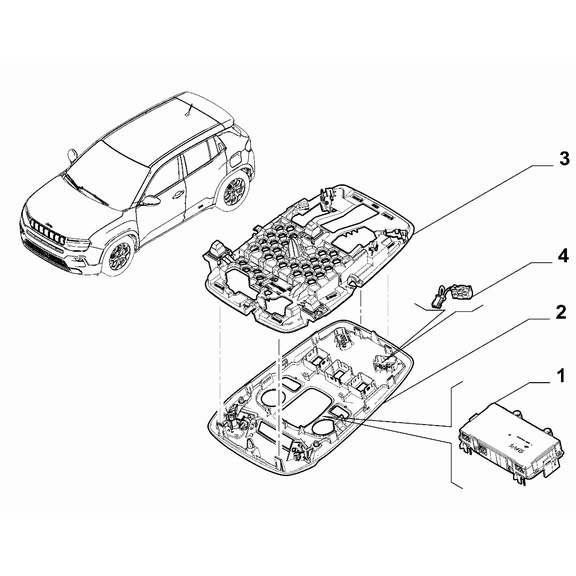 Jeep Avenger 2023-Present Inner Lighting Bracket