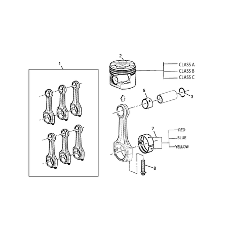 Jeep Grand Cherokee 2011-2020 Crankshaft, Piston, Drive Plate, Flywheel, And Damper Connecting Rod