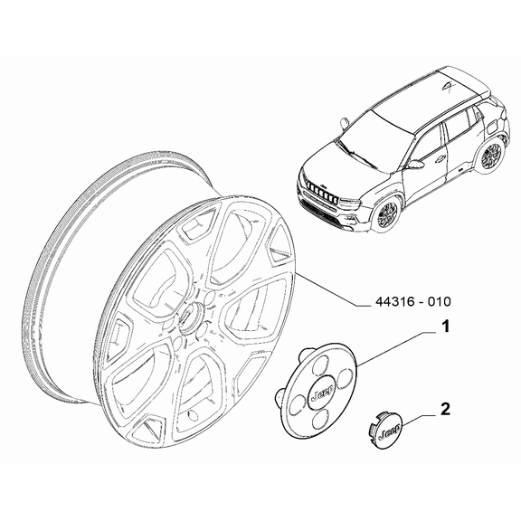 Jeep Avenger 2023-Present Wheels Ornament