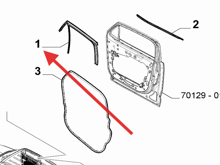 Jeep Renegade 2015-Present Passenger Window Seal